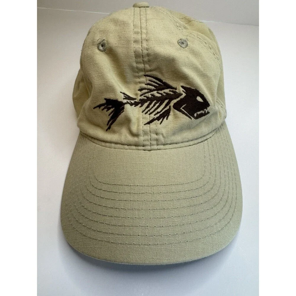Cabela's Bone Fish Fossil Skeleton Men's Outdoor Tan Cap/Hat Fishing
